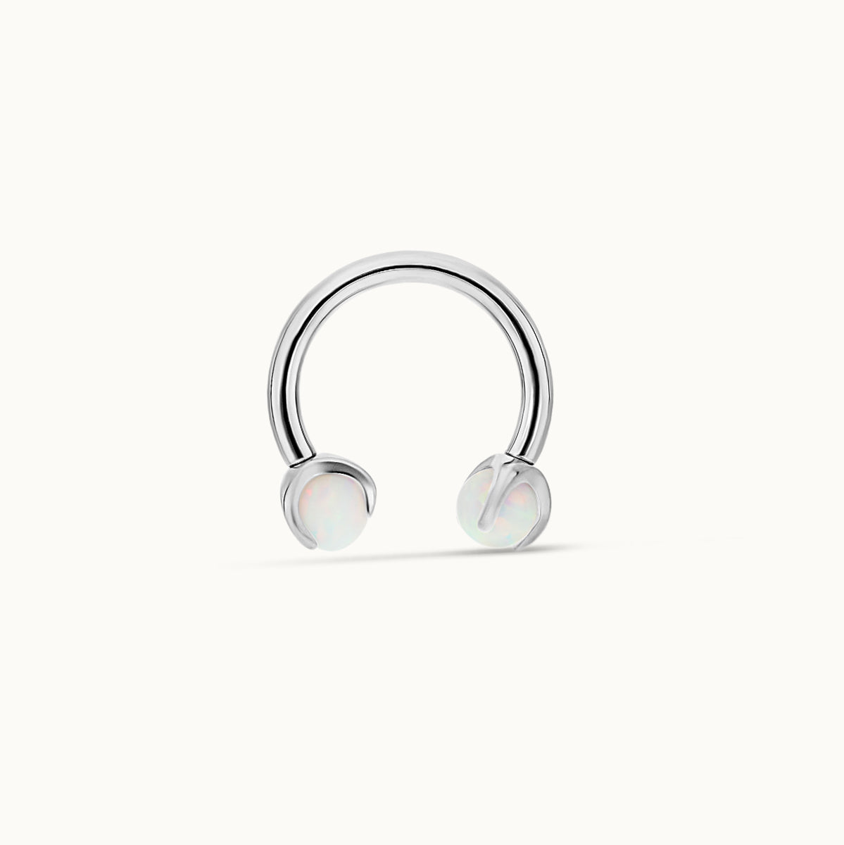 Piercing Pour Tragus (oreille) - Acier Chirurgical Et Opale - Tige Courbée 6 Mm, Diamètre 1.2 Mm - Marque Tata Gisèle