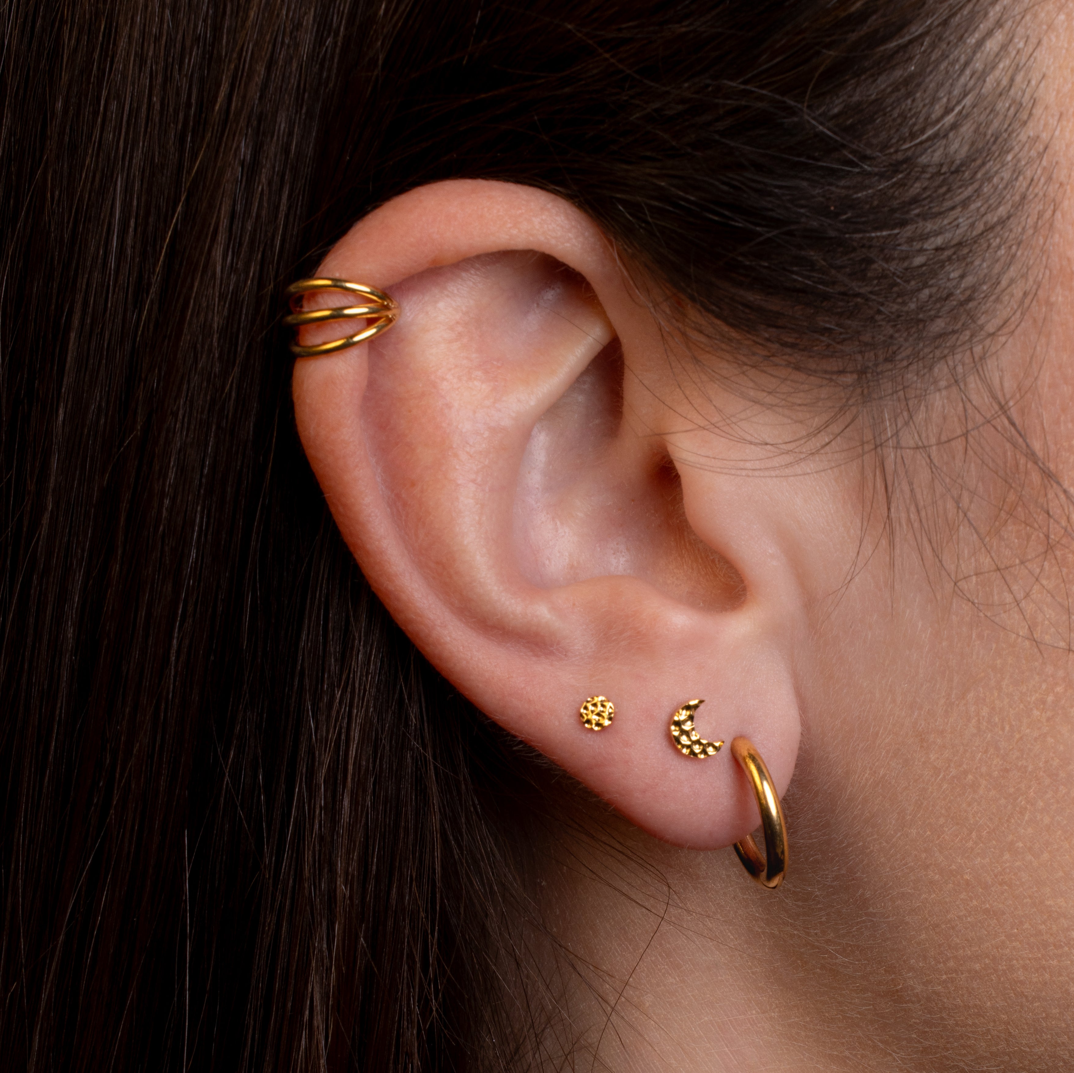 Bijoux de piercing portés - Obsidian Piercing - Alrakis / Disque Martelé / Lune Martelée / Michael