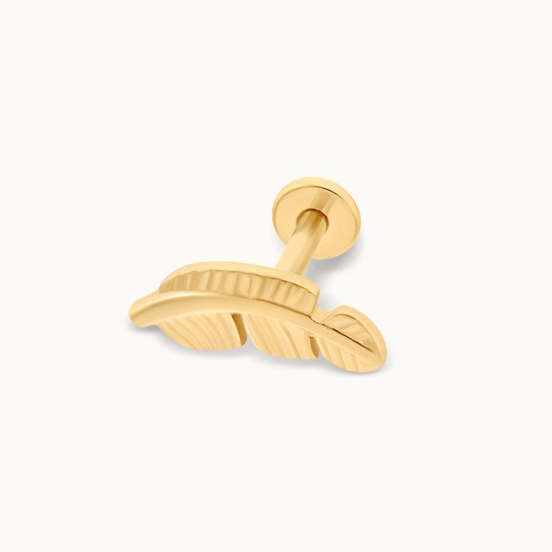 Boucles D'oreilles Percées Solitaires Avec Plumes - Modèle 1358, état Comme Neuf