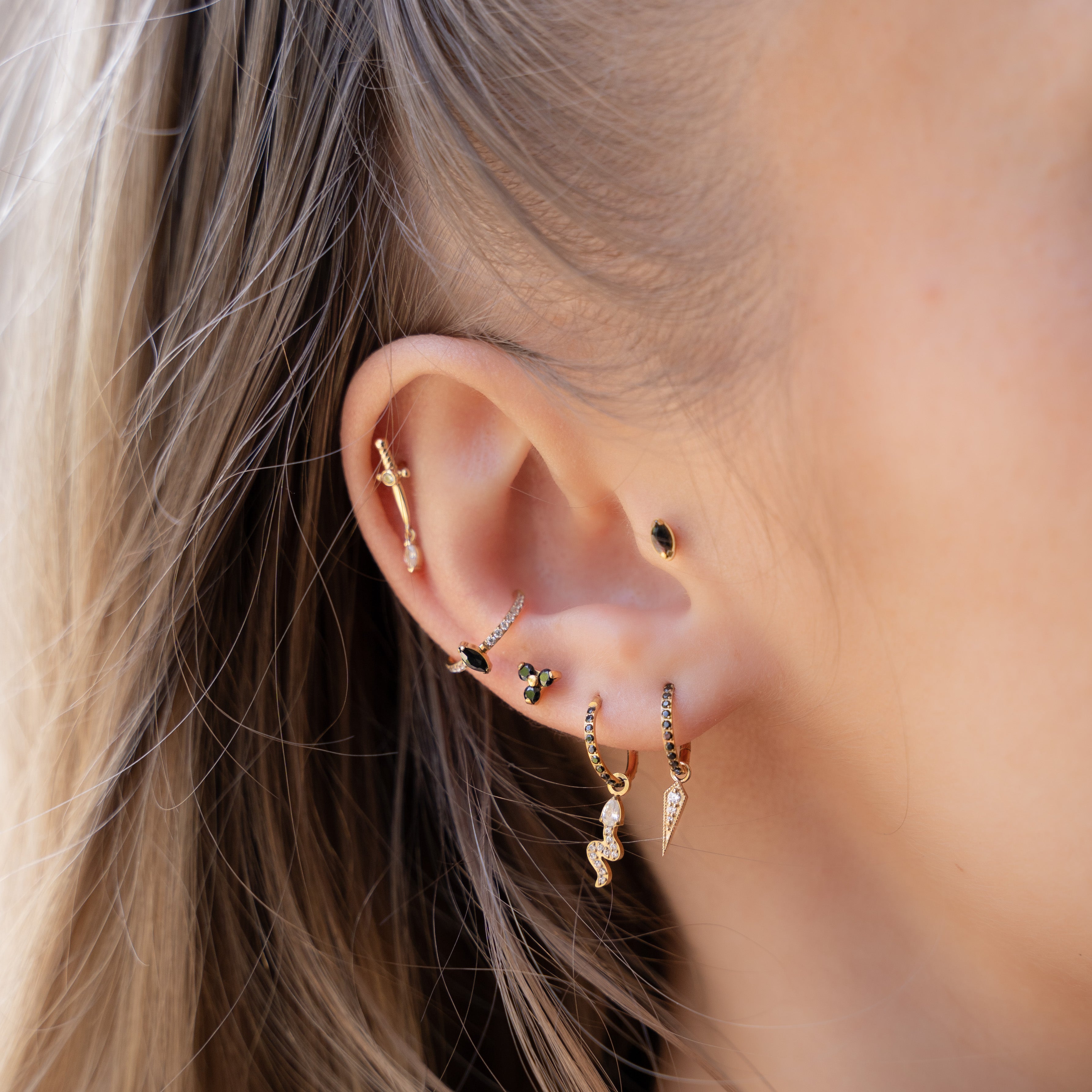Trinity Gold noir oreille lobe
