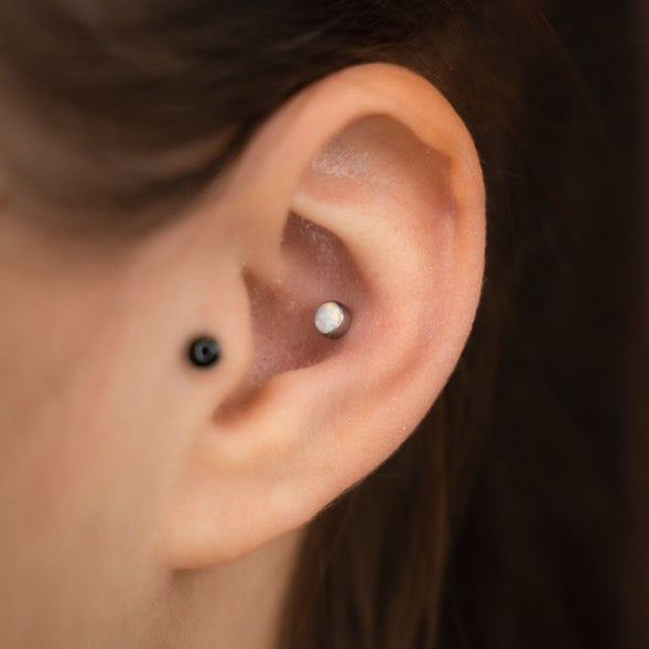 Cabochon Opale Piercing Titane