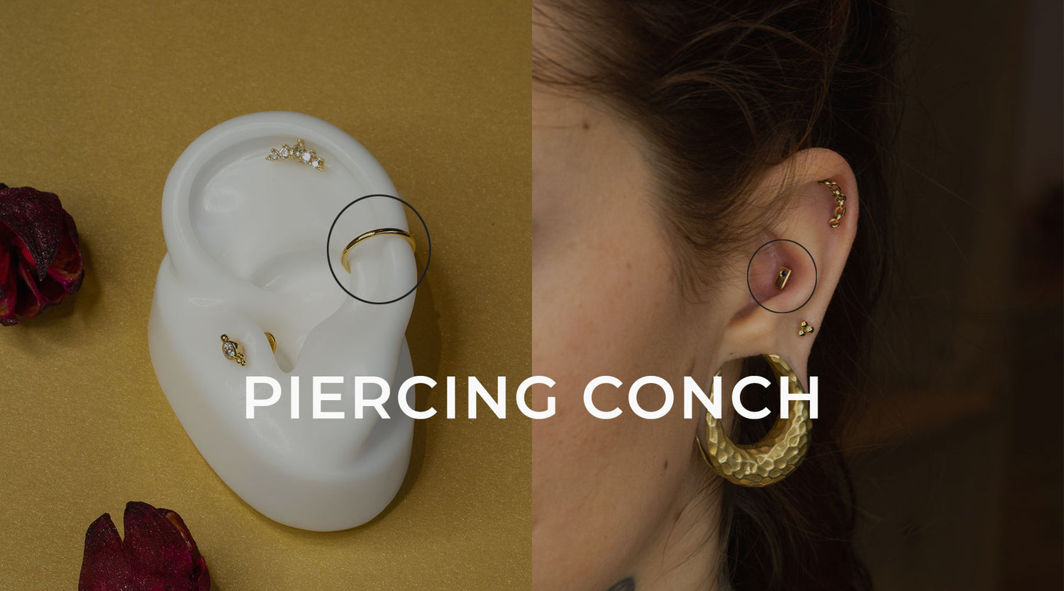 Piercing Conch: dolor, curación, joyas  - Obsidian Piercing