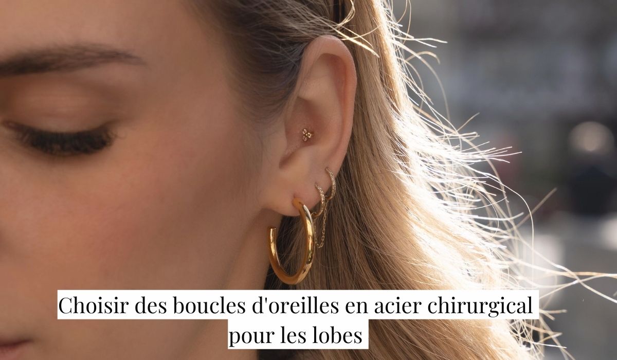 Boucles d'oreilles contour de lobe infini plaqué or