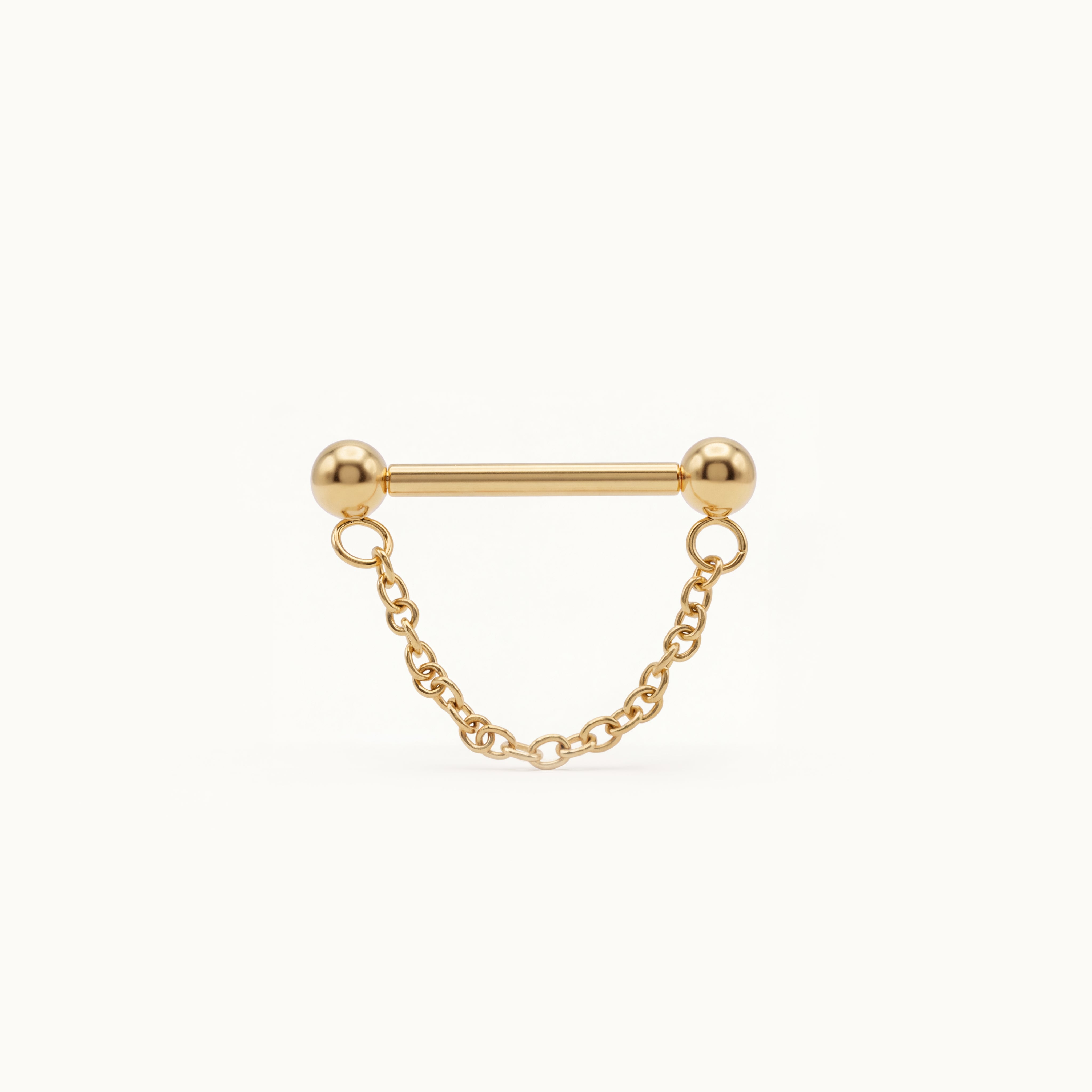 Bijou Charly PVD Gold - Piercing titane pour le téton - Obsidian