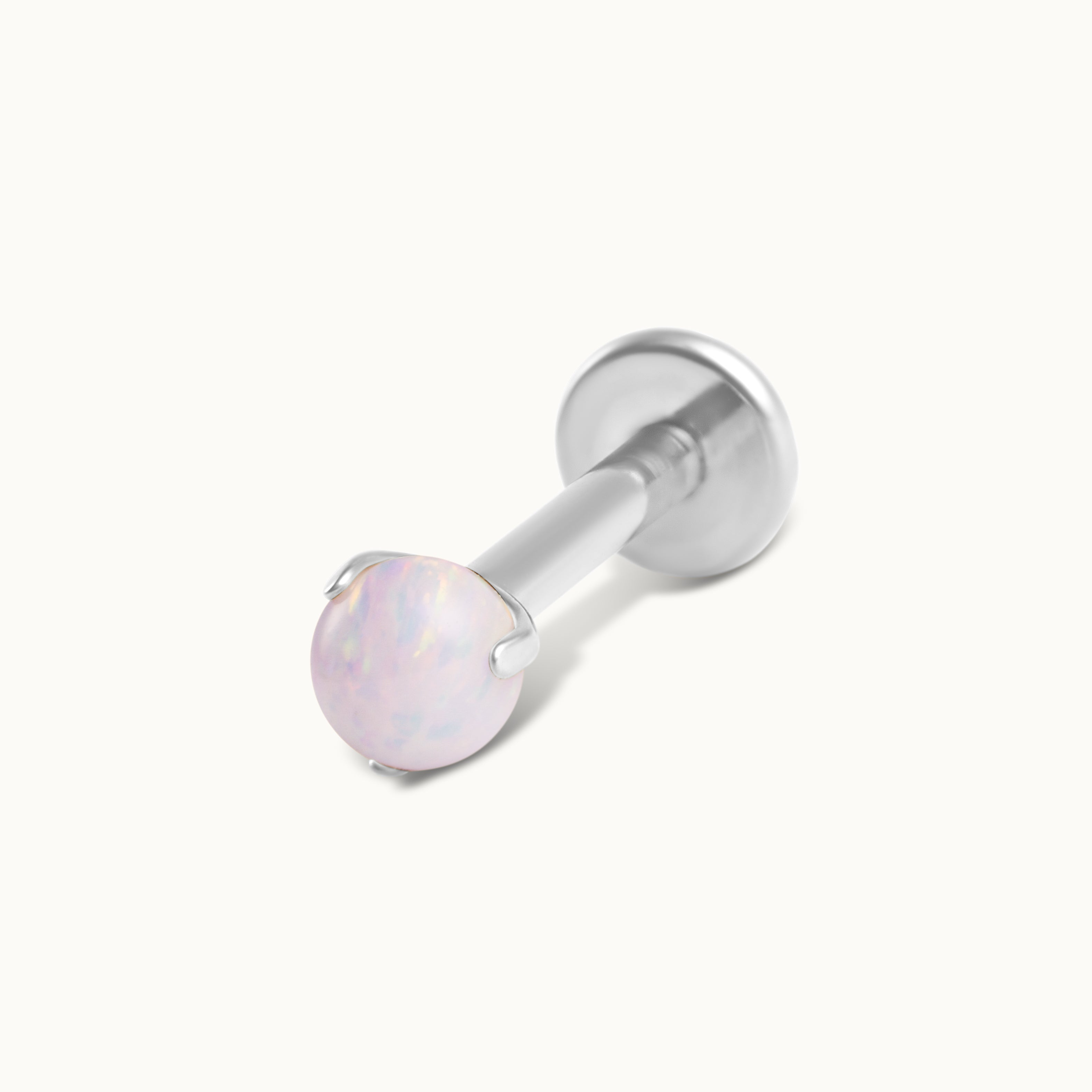 Boulle Griffée Opale Blanche - Bijou en Titane - Obsidian Piercing