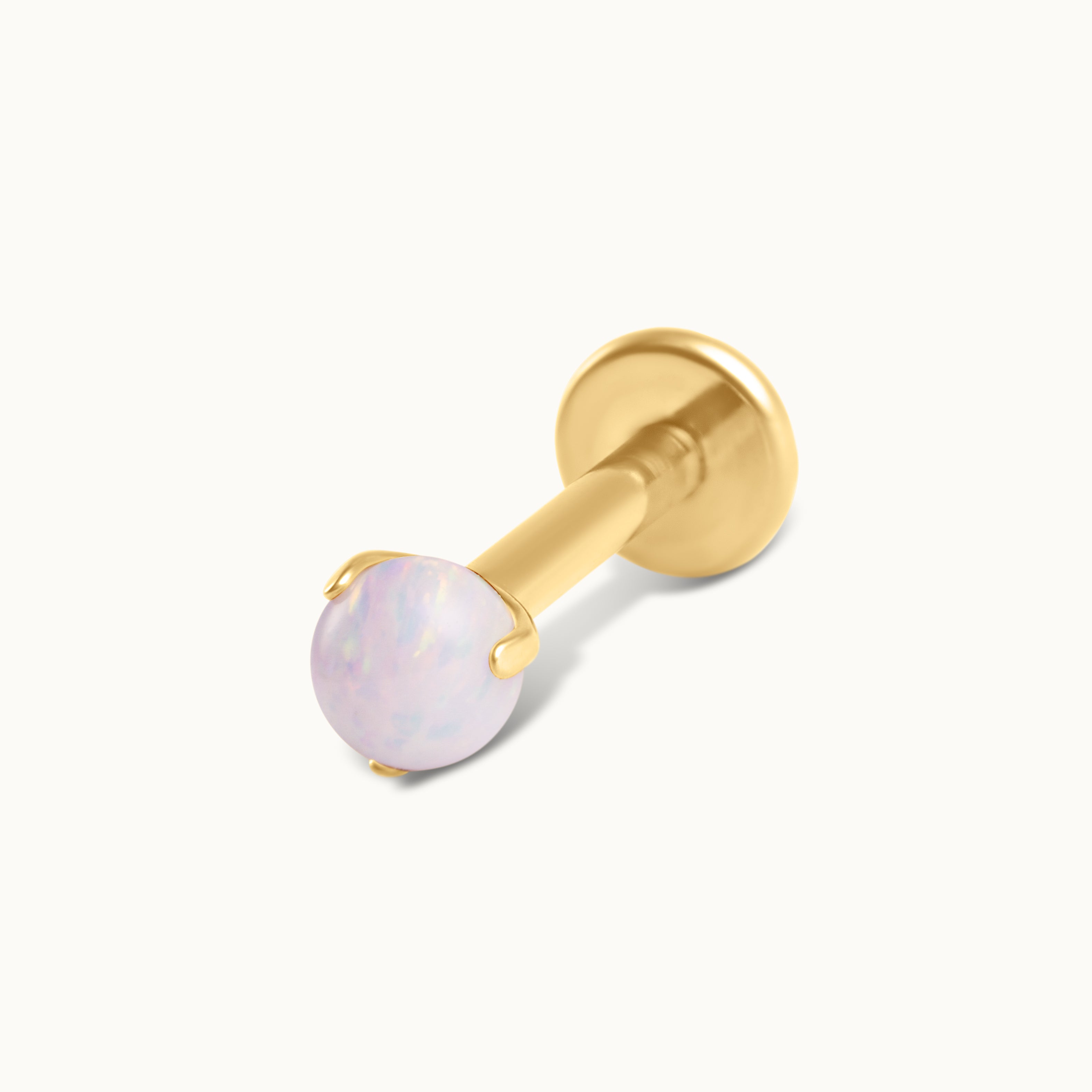 Boulle Griffée Opale Blanche Gold - Bijou en Titane - Obsidian Piercing