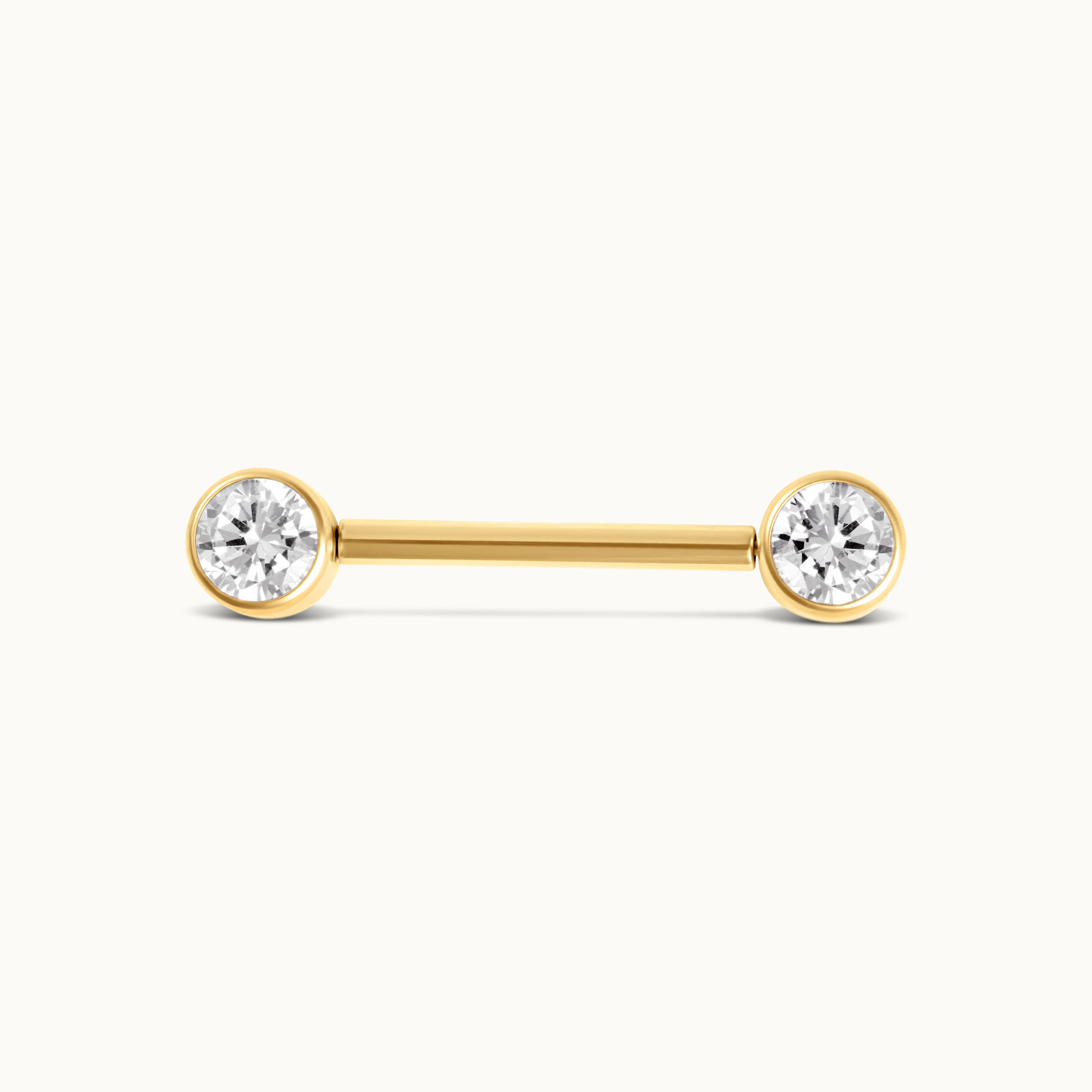 Piercing téton en titane PVD Gold 'Bunda' - Obsidian