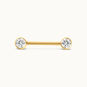 Piercing téton en titane PVD Gold 'Bunda' - Obsidian