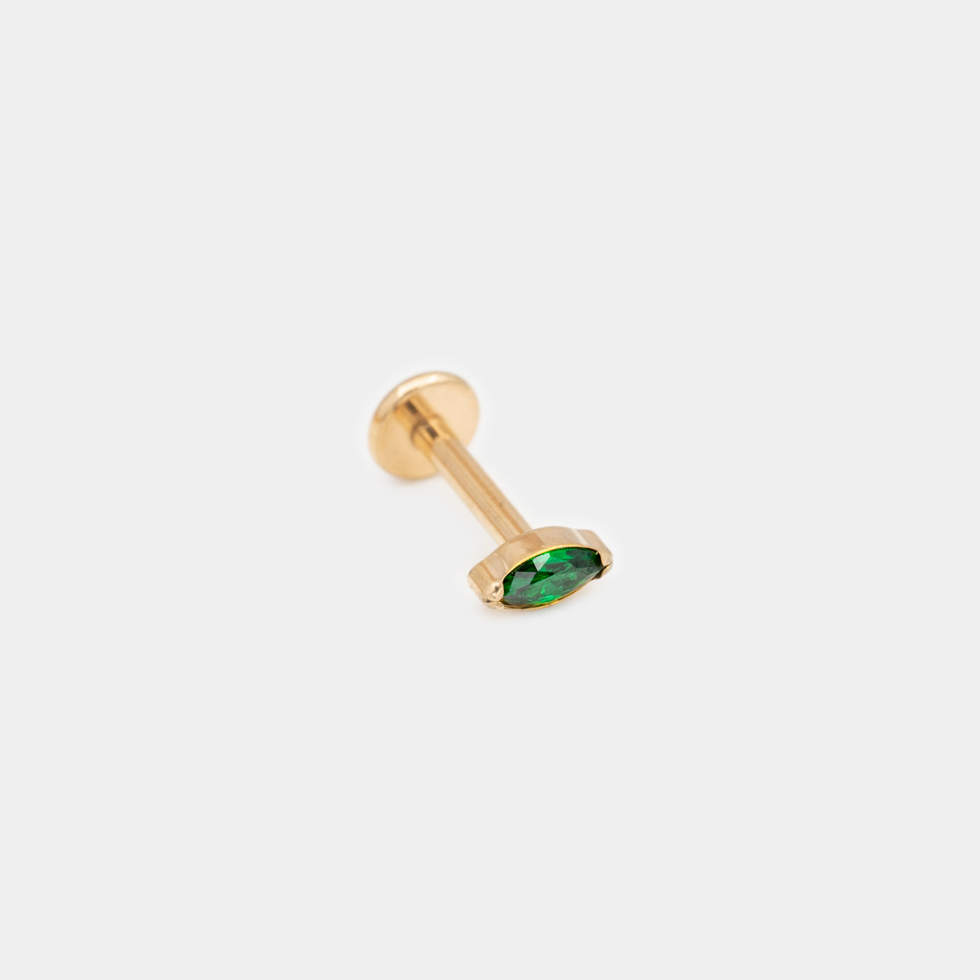 Iris - Zircon Vert Emeraude - PVD Gold - Obsidian Piercing