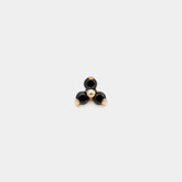 Trinity Zircon - Noir - PVD Gold - Obsidian Piercing