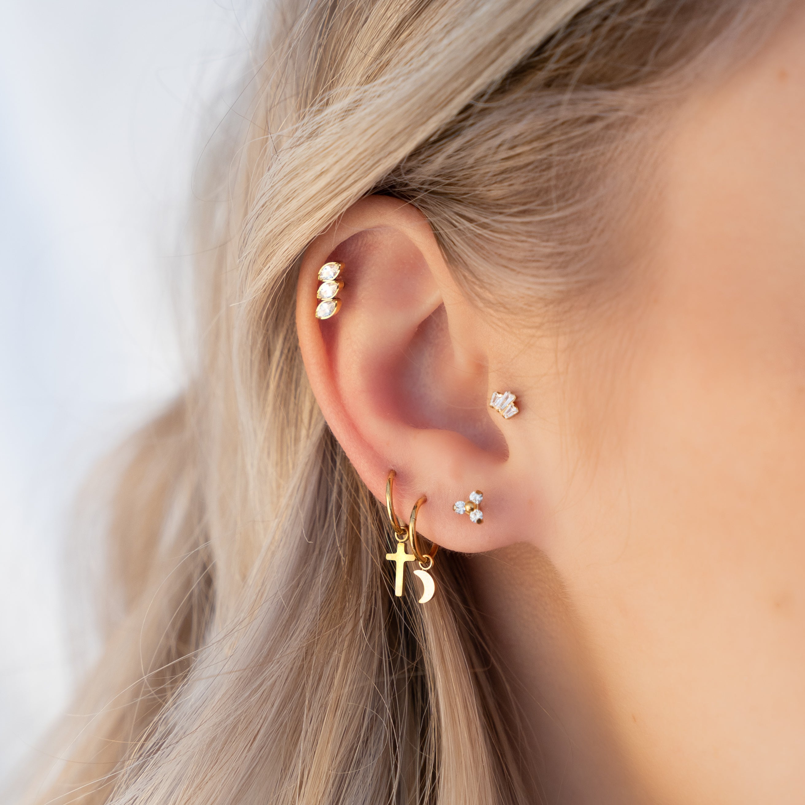 Charms Croix Lobe Gold